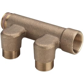 Viega rødgods samlestokk 3/4", fast muffe, 2 avgreninger 3/4"