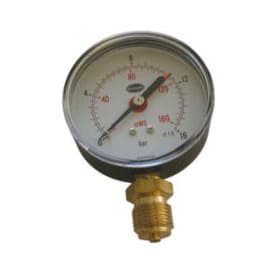Erik Færgemann manometer 1/2"x80 mm, 16 bar, 0-100°