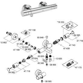 Reservedelsoversikt - Grohtherm 1000 Cosmopolitan Dusjarmatur