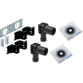 Uponor Smart Aqua Plus dobbelt koblingsdåse M7 m/tætningsmembraner, til gips/pladevægge