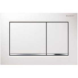Geberit Omega 20 Square spolplatta, vit/krom