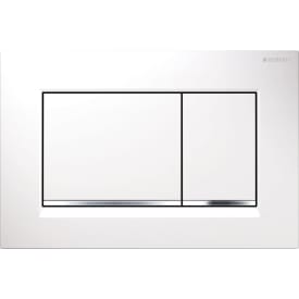 Geberit Sigma 30 betjeningsplate, hvit/krom