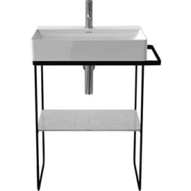 Duravit Metallkonsoll, Gulvstående Til Vask, Sort Matt