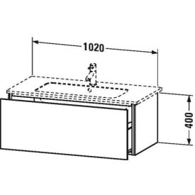 Duravit L-Cube vaskeskab 1020 x 481 mm, Hvid højglans