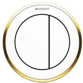 Geberit Omega 10 Round trykknapp, hvit/gull