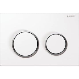 Geberit Omega 20 Round spolplatta, vit/krom