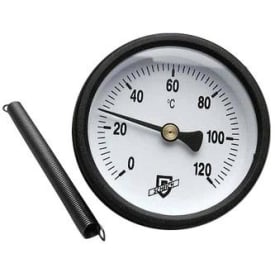 Erik Færgemann fastspenningstermometer  Ø 63mm, 0-120°