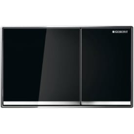 Geberit Omega 60 Square betjeningsplate, sort glass