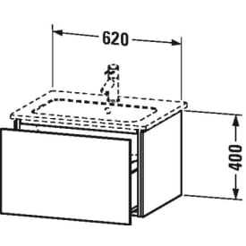 Duravit L-Cube skap til vask 620 x 481 mm, hvit høyglans