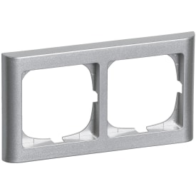 LK Fuga ramme Softline 63 2 modul vandret dobbelt i stålmetallic