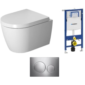 Duravit Me by Starck vegghengt toalettpakke, uten skyllekant, hvit/krom