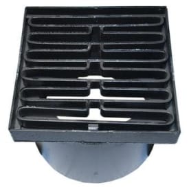 Duco teleskopisk betäckning inkl. galler för 425 mm avloppsrör, 25 ton, svart