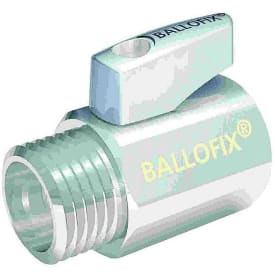 Ballofix kuglehane med gråt greb muffe/nippel 1/2"