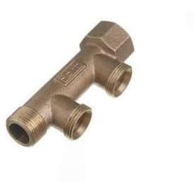 Roth rødgods fördelarrör 3/4", fast mutter, 2 förgreningar 3/4"