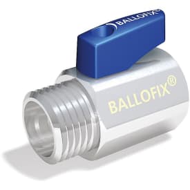 Ballofix kuleventil 1/2" muffe/nippel m/blått grep