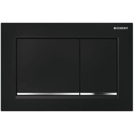 Geberit Omega 20 Square spolplatta, svart/krom