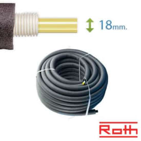 60 meter Roth universal pex rör-i-rör med isolering til vatten och värme, 18 mm