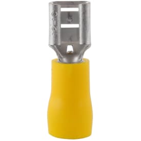 100 stk Isolerede Spademuffe gul, 2,75-6,0 mm², 6,3x0,8 mm