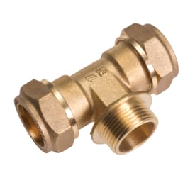 Kompresjons t-rør, 15 mm x 1/2" x 15 mm