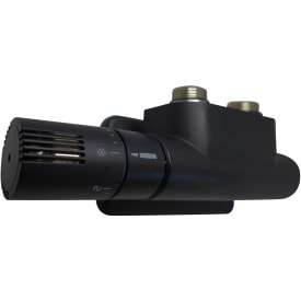 Kriss Twin Rum ventilsett venstre vinkel m/romtermostat, matt sort
