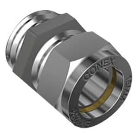 Kompresjons-overgangsnippel, krom, 10 mm x 1/2"