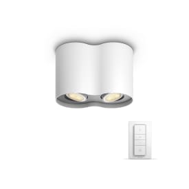 Philips Hue Connected Pillar spotlight, 2 spots, hvit