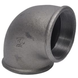 Sort vinkel, muffe/muffe 2" - 90°