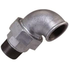 Galvaniserat vinkelunion, muff/nippel 1/2"