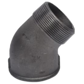 Sort vinkel, muffe/nippel 1/2" - 45°