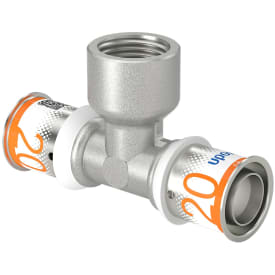 Uponor S-Press Plus tee med muffe, 20 mm x 1/2" x 20 mm