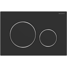 Geberit Sigma 20 Round betjeningsplate, matt sort/krom