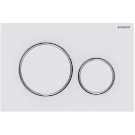 Geberit Sigma 20 Round betjeningsplade, mat hvid/krom
