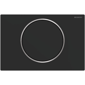 Geberit Sigma 10 Round betjeningsplate, matt sort/rustfritt stål