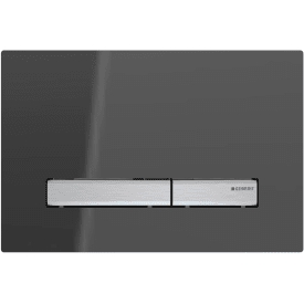 Geberit Sigma 50 Square betjeningsplate, rökfärgat glass/krom