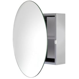 HeFe Severn speilskap, Ø50 cm, rustfritt stål