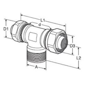 IMI TA Pex tee 18 mm x 1/2" x 18 mm