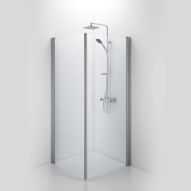 Contura Shower Space dusjhjørne, 79x79 cm, klart glass, aluminium profil