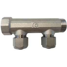 3/4&quot; x 15 mm 2-grenad CC 50 fördelarrör mässing TEA-beläggning med anslutning