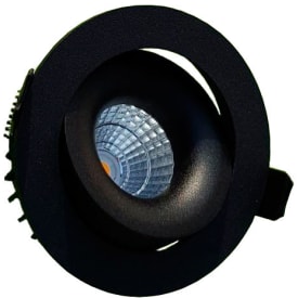 Downlight Moon LED 6W 830, 36°, med tilt, svart m/dimbar driver
