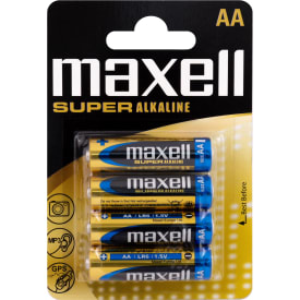 Maxell AA Super Alkaline batterier, pakke med 4 stk.