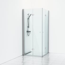 Svedbergs Skoga duschhörn, 99x99 cm, klart glas, blank aluminium profil