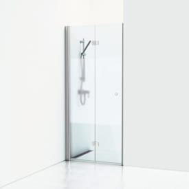 Svedbergs Skoga brusedør, 69,5 cm, halvfrostet glas, blank aluminium profil