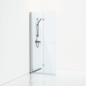 Svedbergs Skoga dusjdør, 96 cm, klart glass, matt aluminium profil