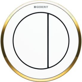 Geberit Omega 10 tryckknapp, vit/guld