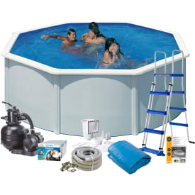Swim & Fun/Gre komplet poolpakke, Ø3,5 meter, 120 cm, hvit