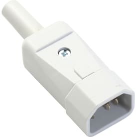 Apparatkontakt 3P rak, hane, grå, 749