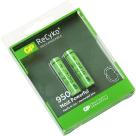 GP ReCyko genopladelige AAA batterier, 950mAh, 1,2V - 2 stk