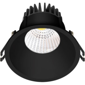 Nordtronic Velia downlight, 10,9W/3000K, LED, rund, matt svart