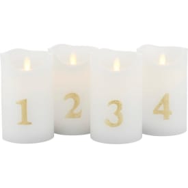 Sirius LED adventslys, hvit/gull