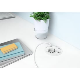 LOOP IN 80 mm Schuko-uttag med 2M kabel, vit